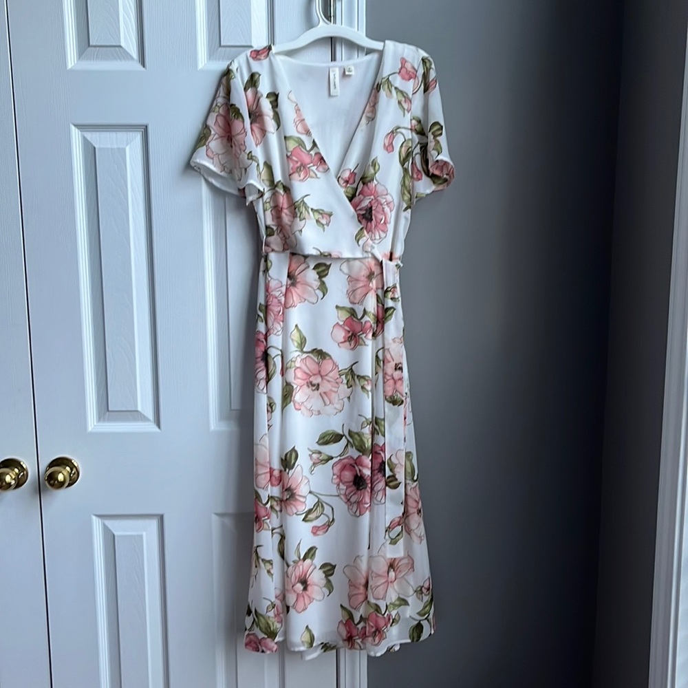 White & Pink Floral Dress